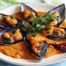 mejillones con salsa picante de tabasco Merry