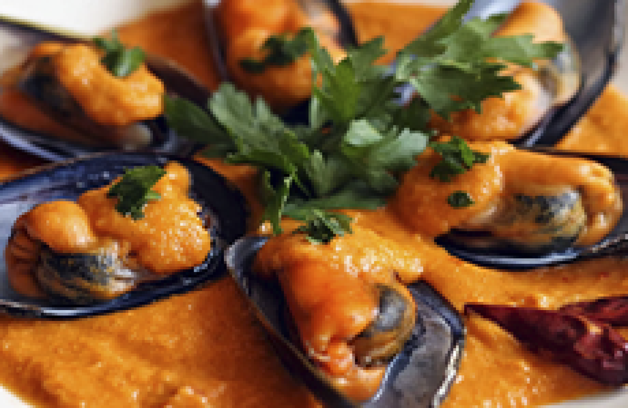 mejillones con salsa picante de tabasco Merry